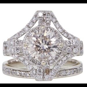 2.99 Carats Halo Art Deco Chocolate Diamond set